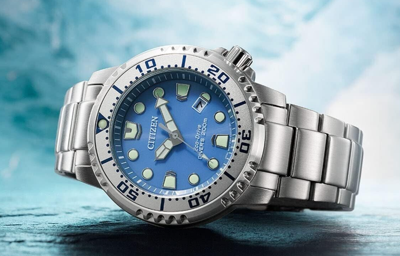 Pre-owned Citizen Bn0165-55l Promaster Marine Series Eco Drive Watch Ice Blue From Japan