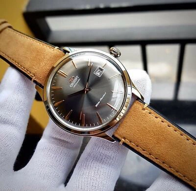 Pre-owned Orient Fac08003a0 Bambino Version 4 Classic Automatic Leather Watch Ac08003a0