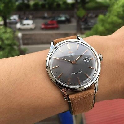 Pre-owned Orient Fac08003a0 Bambino Version 4 Classic Automatic Leather Watch Ac08003a0