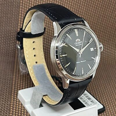 Pre-owned Orient Ra-ac0m02b10b Bambino Mechanical Classic Automatic Leather Men's Watch