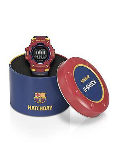 Pre-owned Casio G-shock G-squad Gbd-100bar-4jr Barcelona Matchday Men's Watch Resin