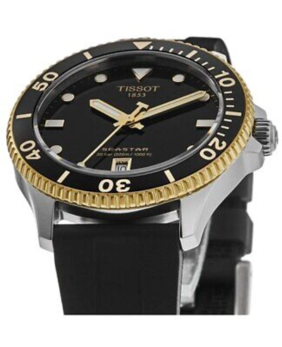 Pre-owned Tissot Seastar 1000 Black Dial Rubber Strap Unisex Watch T120.410.27.051.00