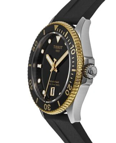 Pre-owned Tissot Seastar 1000 Black Dial Rubber Strap Unisex Watch T120.410.27.051.00