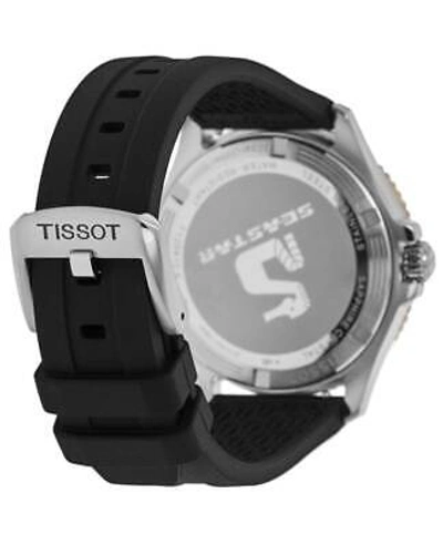 Pre-owned Tissot Seastar 1000 Black Dial Rubber Strap Unisex Watch T120.410.27.051.00