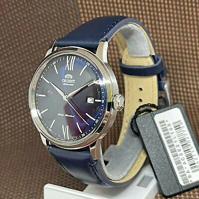 Pre-owned Orient Ra-ac0021l10b Classic And Simple Roman Blue Automatic Men's Dress Watch