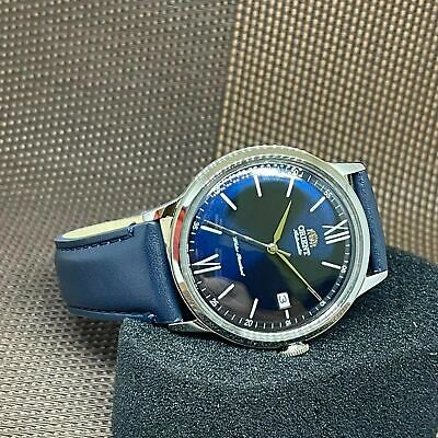 Pre-owned Orient Ra-ac0021l10b Classic And Simple Roman Blue Automatic Men's Dress Watch
