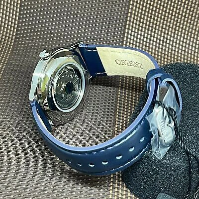 Pre-owned Orient Ra-ac0021l10b Classic And Simple Roman Blue Automatic Men's Dress Watch