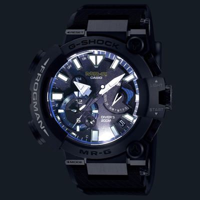 Pre-owned Casio G-shock Mr-g Frogman Black Rubber Strap Watch Mrgbf1000r1a