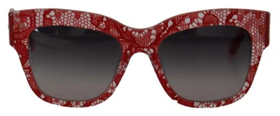 Pre-owned Dolce & Gabbana Dolce&gabbana Dg 4231f Women Red Sunglasses Acetate Sicilian Lace Casual Eyewear In Gray