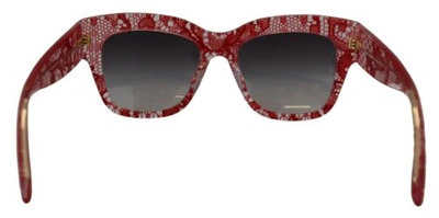 Pre-owned Dolce & Gabbana Dolce&gabbana Dg 4231f Women Red Sunglasses Acetate Sicilian Lace Casual Eyewear In Gray