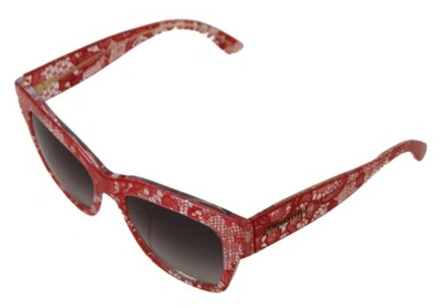 Pre-owned Dolce & Gabbana Dolce&gabbana Dg 4231f Women Red Sunglasses Acetate Sicilian Lace Casual Eyewear In Gray