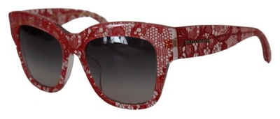 Pre-owned Dolce & Gabbana Dolce&gabbana Dg 4231f Women Red Sunglasses Acetate Sicilian Lace Casual Eyewear In Gray