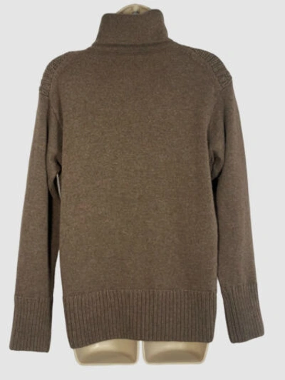 Pre-owned Lafayette 148 $1199  Womens Brown Cashmere Turtleneck Pullover Sweater Size L
