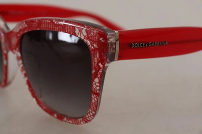 Pre-owned Dolce & Gabbana Dolce&gabbana Dg4226f Women Red Sunglasses Acetate Sicilian Lace Casual Eyewears In Gray
