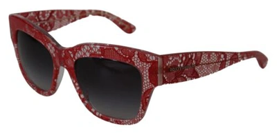 Pre-owned Dolce & Gabbana Dolce&gabbana Dg 4231 Women Red Sunglasses Acetate Sicilian Lace Casual Eyewears In Gray