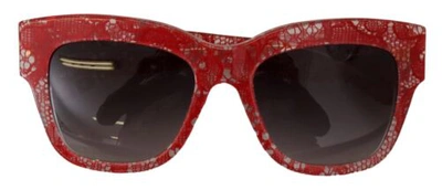 Pre-owned Dolce & Gabbana Dolce&gabbana Dg 4231 Women Red Sunglasses Acetate Sicilian Lace Casual Eyewears In Gray