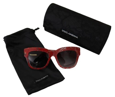 Pre-owned Dolce & Gabbana Dolce&gabbana Dg 4231 Women Red Sunglasses Acetate Sicilian Lace Casual Eyewears In Gray