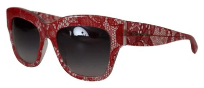 Pre-owned Dolce & Gabbana Dolce&gabbana Dg 4231 Women Red Sunglasses Acetate Sicilian Lace Casual Eyewears In Gray