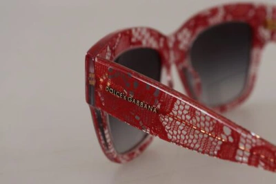 Pre-owned Dolce & Gabbana Dolce&gabbana Dg 4231 Women Red Sunglasses Acetate Sicilian Lace Casual Eyewears In Gray