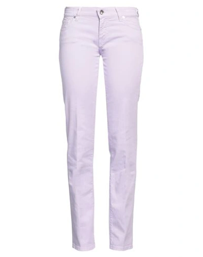 Jacob Cohёn Woman Denim Pants Light Purple Size 27 Cotton, Elastane In Purple