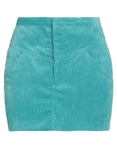 Shop Isabel Marant Woman Mini Skirt Turquoise Size 6 Polyester, Polyamide In Blue