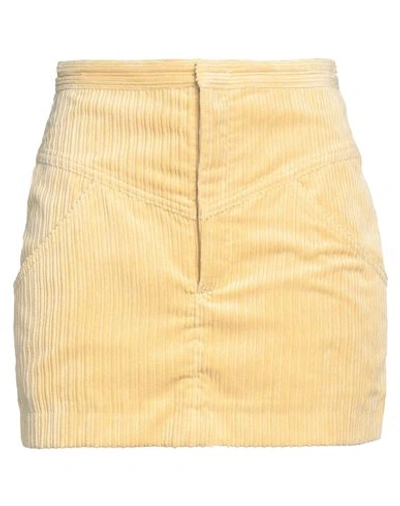 Shop Isabel Marant Woman Mini Skirt Yellow Size 2 Polyester, Polyamide
