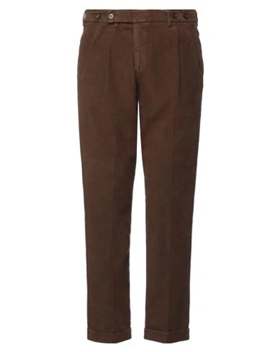 Shop Berwich Man Pants Brown Size 38 Cotton, Elastane