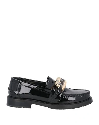 Shop Moschino Woman Loafers Black Size 8 Soft Leather