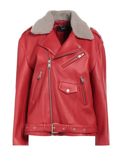 Shop Arma Woman Jacket Red Size 6 Lambskin