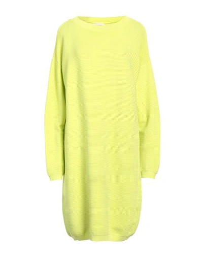 Shop Vicolo Woman Mini Dress Acid Green Size Onesize Viscose, Polyester