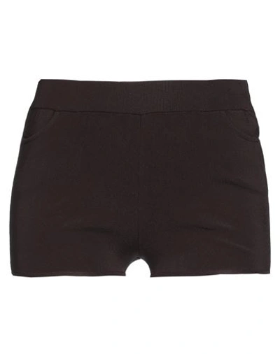 Shop Ermanno Scervino Woman Shorts & Bermuda Shorts Dark Brown Size 4 Viscose, Polyester