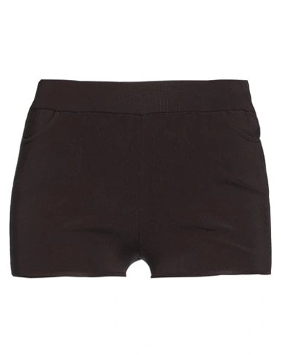 Ermanno Scervino Woman Shorts & Bermuda Shorts Dark Brown Size 4 Viscose, Polyester In Brown