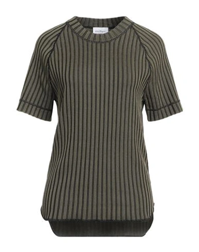 Ferragamo Woman Sweater Military Green Size M Polypropylene, Cotton, Silk In Green