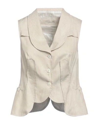 Shop Capalbio Woman Tailored Vest Beige Size 6 Linen, Viscose