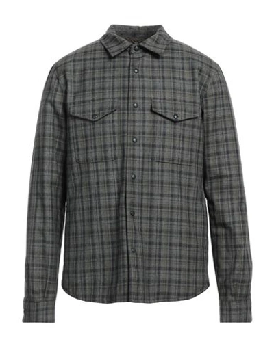 Mazzarelli Man Shirt Grey Size L Virgin Wool In Grey