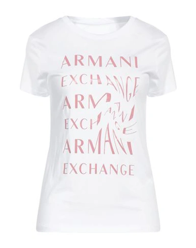 Shop Armani Exchange Woman T-shirt White Size L Cotton