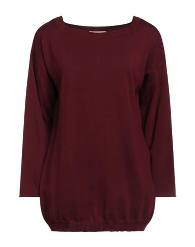 Shop Alpha Studio Woman Sweater Burgundy Size Onesize Merino Wool In Red