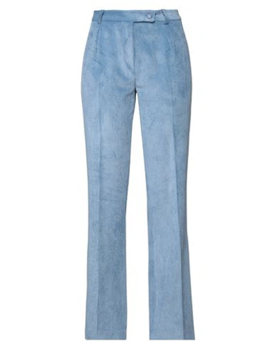 Shop Emisphere Woman Pants Pastel Blue Size 12 Cotton, Polyester, Elastane