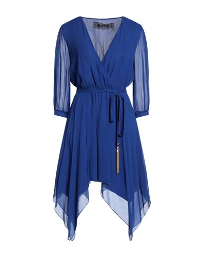 Shop Patrizia Pepe Woman Midi Dress Bright Blue Size 4 Viscose