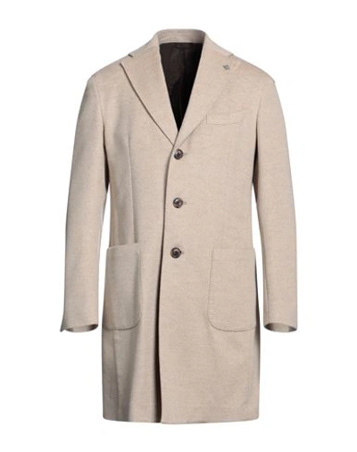 Shop Lubiam Man Coat Beige Size 42 Virgin Wool, Cashmere