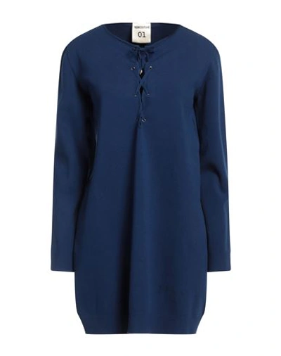 Shop Semicouture Woman Mini Dress Midnight Blue Size M Viscose, Polyester