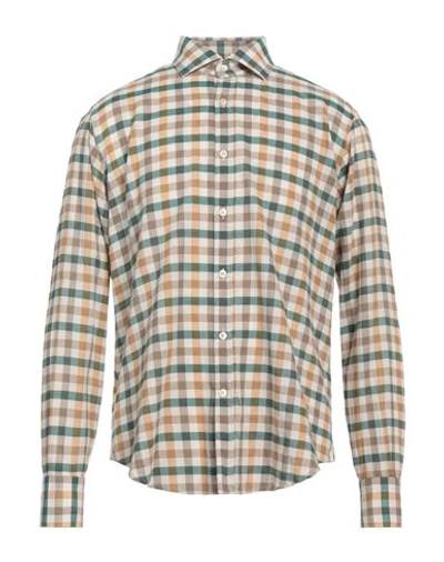 Shop Tintoria Mattei 954 Man Shirt Khaki Size 16 ½ Cotton In Beige