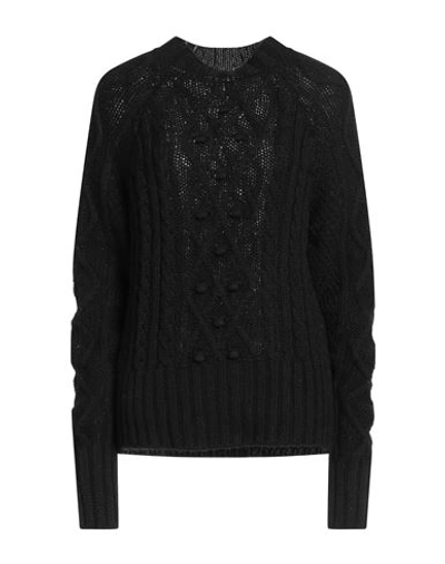 Shop Alessia Zamattio Woman Sweater Black Size S Baby Alpaca Wool, Polyamide