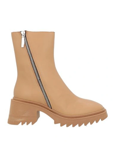 Shop Baldinini Woman Ankle Boots Camel Size 6 Calfskin In Beige