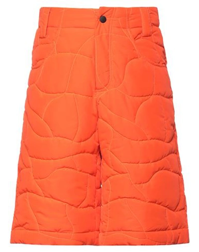 Shop Msgm Man Shorts & Bermuda Shorts Orange Size 28 Polyester