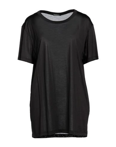 Shop Ann Demeulemeester Woman T-shirt Black Size 4 Silk