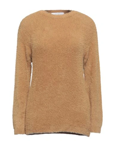 Shop Kaos Woman Sweater Camel Size S Polyamide, Acrylic, Modal In Beige