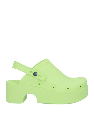Xocoi Woman Mules & Clogs Light Green Size 6 Rubber In Green