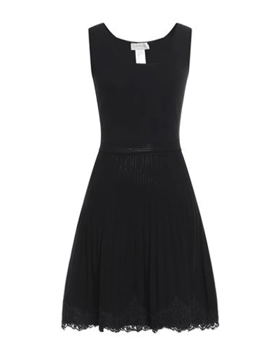 Shop Anna Molinari Woman Mini Dress Black Size Xs Viscose, Polyester, Polyamide, Cotton
