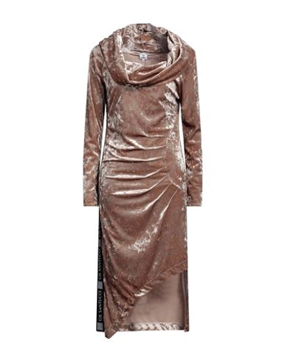Shop Gil Santucci Woman Mini Dress Light Brown Size 6 Polyester, Elastane In Beige